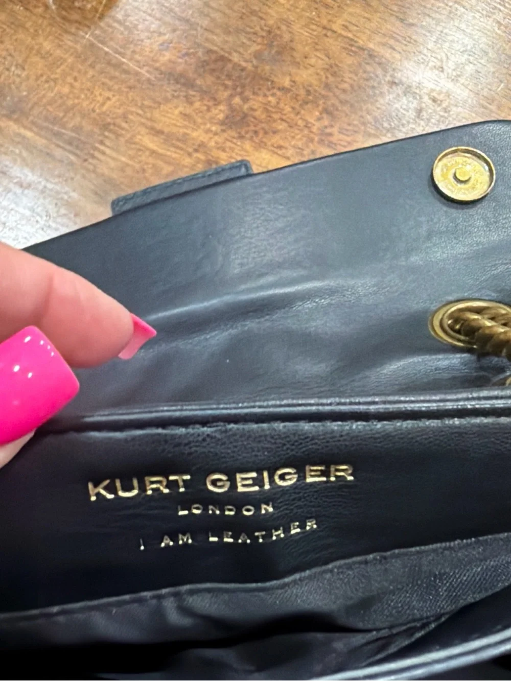 Kurt Geiger Black Quilted Shoulder Bag with Gold Hardware